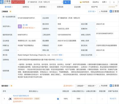 科大讯飞于天津成立智能科技新公司